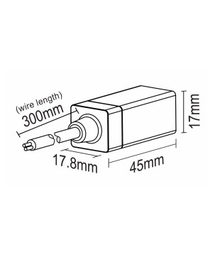 FULLWAT - NL-1010H-WIRE-I. Conector inicial recto para Neón LED de la serie NL-1010H-B*