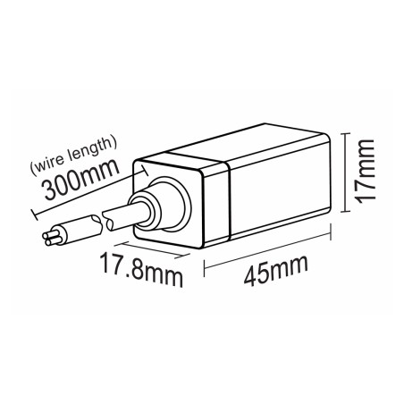 FULLWAT - NL-1010H-WIRE-I. Conector inicial recto para Neón LED de la serie NL-1010H-B*