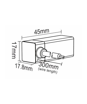 FULLWAT - NL-1010H-WIRE-LR. Conector inicial acodado para Neón LED de la serie NL-1010H-B*