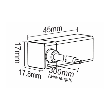 FULLWAT - NL-1010H-WIRE-LR. Conector inicial acodado para Neón LED de la serie NL-1010H-B*