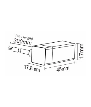 FULLWAT - NL-1010V-WIRE-LL. Conector inicial acodado para Neón LED de la serie NL-1010V-B*