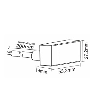 FULLWAT - NL-1120H-WIRE-LL. Conector inicial acodado para Neón LED de la serie NL-1120H-B*