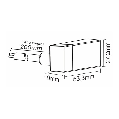 FULLWAT - NL-1120H-WIRE-LL. Conector inicial acodado para Neón LED de la serie NL-1120H-B*