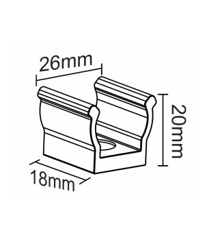 FULLWAT - NL-R23V-CLIP. Clip de sujección para Neón LED de la serie NL-D23R-*