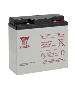 YUASA - NP17-12I. Lead Acid rechargeable battery. AGM-VRLA technology. NP series. 12Vdc. / 17Ah 