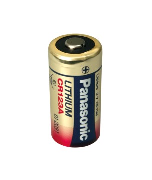 PANASONIC - CR123P-NE. lithium battery. Cylindrical style.  /  CR123. 3Vdc