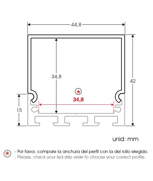 FULLWAT - ECOXM-42-2D.  Profil de surface | suspendre en aluminium  anodisé - 2000mm - IP40