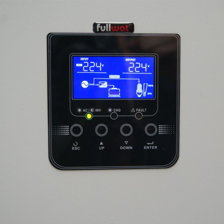 FULLWAT - PDA1500-STATION. Convertidor de tensión DC/AC de 1500W de onda senoidal pura. 12Vdc - 230Vac