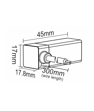 FULLWAT - NL-1010V-WIRE-LR. Conector inicial acodado para Neón LED de la serie NL-1010V-B*