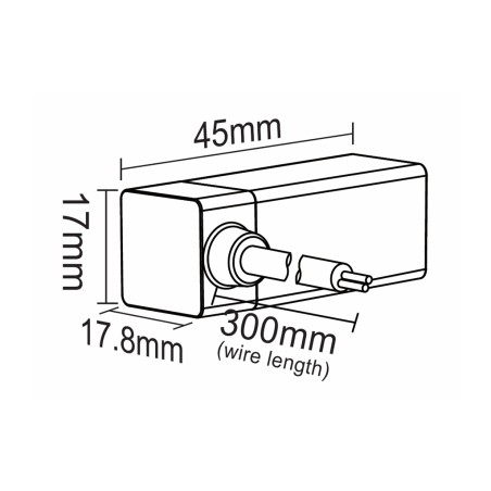 FULLWAT - NL-1010V-WIRE-LR. Conector inicial acodado para Neón LED de la serie NL-1010V-B*