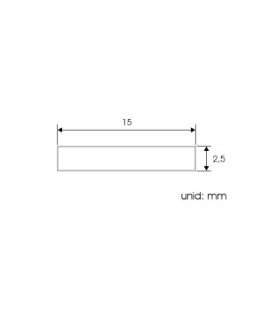 FULLWAT - ECOXM-PLTA-2D.  Profil plaque plate en aluminium  anodisé classe plat - 2000mm - IP40