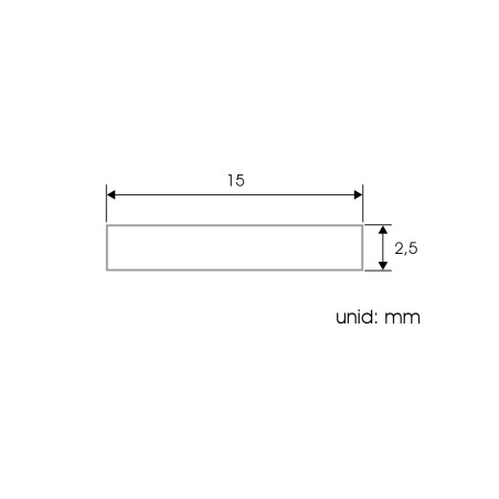 FULLWAT - ECOXM-PLTA-2D.  Profil plaque plate en aluminium  anodisé classe plat - 2000mm - IP40