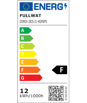 FULLWAT - DOMOX-2835-21-HGPWPX. Tira de LED estándar. 2600K - Blanco extra-cálido . 24Vdc - 1080 Lm/m - IP54