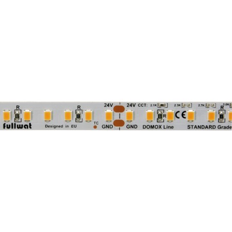 FULLWAT - DOMOX-2835-21-3X. LED-Streifen  normal. 2100K - Extra-warmes Weiß - 24Vdc - 1405 Lm/m - IP20