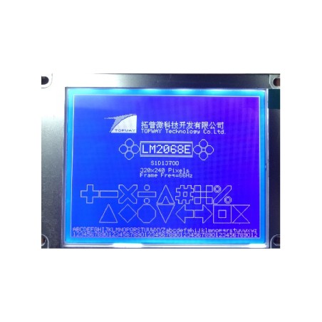 TOPWAY - LM2068E. Single color chart LCD display. 320 x 240. 5Vdc. White background / Black color character.