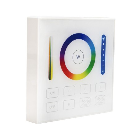 FULLWAT - LENNY-PAN-B0-B. Panel táctil de pared color blanco para 1 zona(s). DIM | CCT | RGB | RGBW | RGBWW