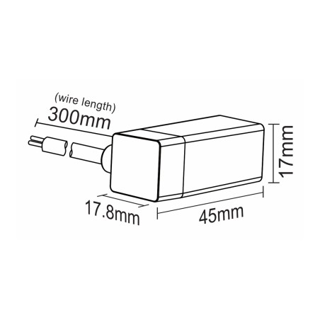 FULLWAT - NL-1010V-WIRE-LL. Conector inicial acodado para Neón LED de la serie NL-1010V-B*