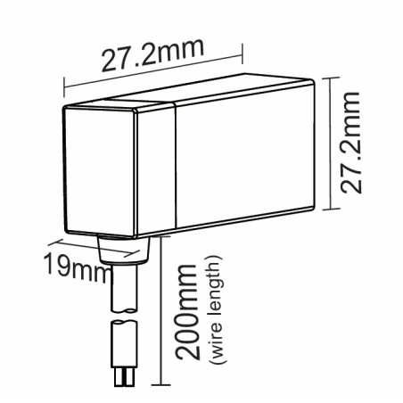 FULLWAT - NL-1120H-WIRE-LI. Conector inicial acodado para Neón LED de la serie NL-1120H-B*