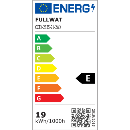 FULLWAT - CCTX-2835-21-2WX. Ruban led professionnel. 2100K - Blanc extra chaud - 24Vdc - 2175 Lm/m - IP67