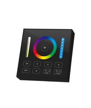 FULLWAT - LENNY-PAN-B0-N. Panel táctil de pared color negro para 1 zona(s). DIM | CCT | RGB | RGBW | RGBWW