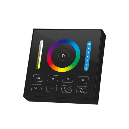 FULLWAT - LENNY-PAN-B0-N. Panel táctil de pared color negro para 1 zona(s). DIM | CCT | RGB | RGBW | RGBWW