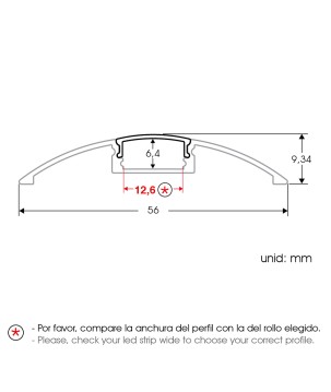 FULLWAT - ECOXM-FLAT3-2D.  Profil de surface en aluminium  anodisé - 2000mm - IP40