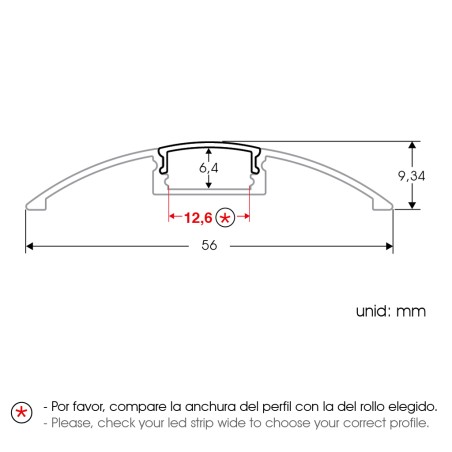 FULLWAT - ECOXM-FLAT3-2D.  Profil de surface en aluminium  anodisé - 2000mm - IP40