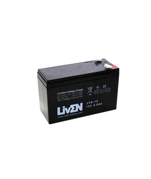 LIVEN - LV9-12. Wiederaufladbare Blei-Säure Batterie der Technik AGM-VRLA. Serie  LV. 12Vdc / 9Ah