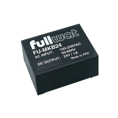 FULLWAT - FU-MKB24.  Fonte de alimentação industrial de  24W. 85 ~ 264  Vac  - 24Vdc  / 1A