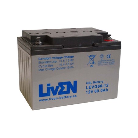 LIVEN - LEVG60-12. Wiederaufladbare Blei-Säure Batterie der Technik GEL-VRLA. Serie LEVG. 12Vdc / 60Ah