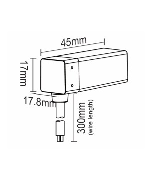 FULLWAT - NL-1010V-WIRE-LI. Conector inicial acodado para Neón LED de la serie NL-1010V-B*