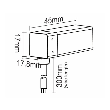 FULLWAT - NL-1010V-WIRE-LI. Conector inicial acodado para Neón LED de la serie NL-1010V-B*