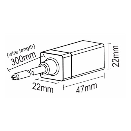 FULLWAT - NL-1515V-WIRE-I. Conector inicial recto para Neón LED de la serie NL-1515V-B*