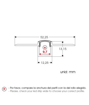 FULLWAT - ECOXM-WALL4-2D. Aluminiumprofil einbetten. eloxiert - 2000mm