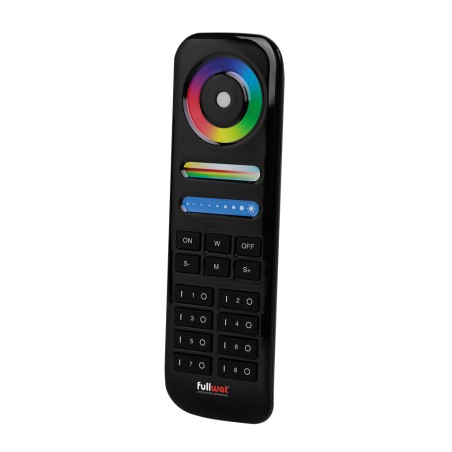 FULLWAT - LENNY-MD-089N. Mando a distancia color negro para 8 zona(s). DIM | CCT | RGB | RGBW | RGBWW