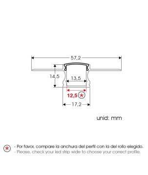 FULLWAT - ECOXM-WALL5-2D. Aluminiumprofil einbetten. eloxiert - 2000mm