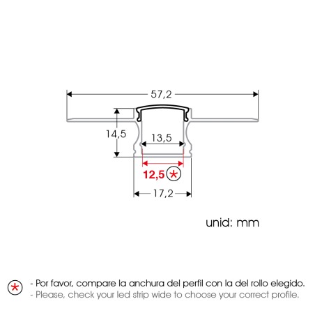 FULLWAT - ECOXM-WALL5-2D. Aluminiumprofil einbetten. eloxiert - 2000mm