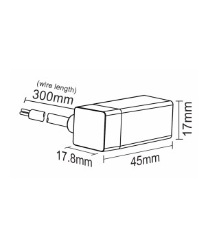 FULLWAT - NL-1010H-WIRE-LL. Conector inicial acodado para Neón LED de la serie NL-1010H-B*