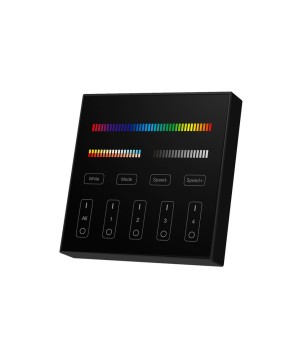 FULLWAT - LENNY-PAN-B4-N. Panel táctil de pared color negro para 4 zona(s). DIM | CCT | RGB | RGBW | RGBWW