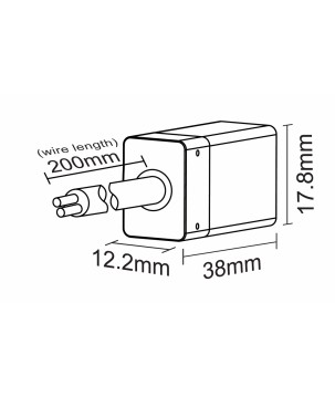 FULLWAT - NL-0612H-WIRE-I. Conector inicial recto para Neón LED de la serie NL-0612H-B*