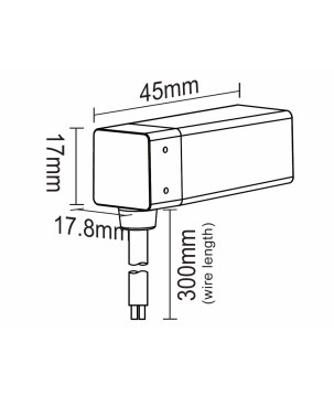 FULLWAT - NL-1010H-WIRE-LI. Conector inicial acodado para Neón LED de la serie NL-1010H-B*