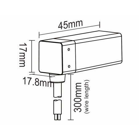 FULLWAT - NL-1010H-WIRE-LI. Conector inicial acodado para Neón LED de la serie NL-1010H-B*