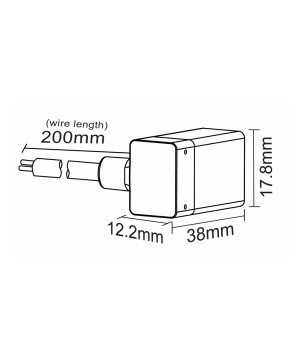 FULLWAT - NL-0612H-WIRE-LL. Conector inicial acodado para Neón LED de la serie NL-0612H-B*