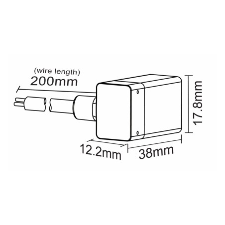 FULLWAT - NL-0612H-WIRE-LL. Conector inicial acodado para Neón LED de la serie NL-0612H-B*