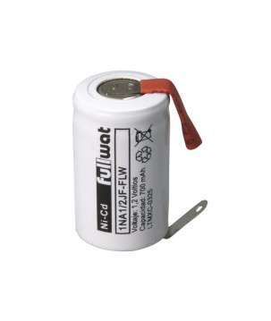 FULLWAT - 1NA1/2JF-FLW. Ni-Cd cylindrical rechargeable battery. 1/2A model . 1,2Vdc / 0,700Ah