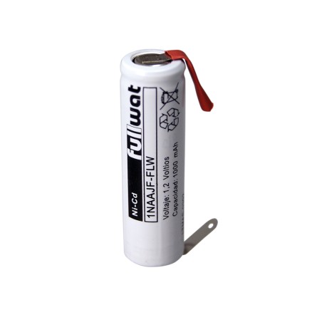 FULLWAT - 1NAAJF-FLW. Ni-Cd cylindrical rechargeable battery. AA model . 1,2Vdc / 1,000Ah