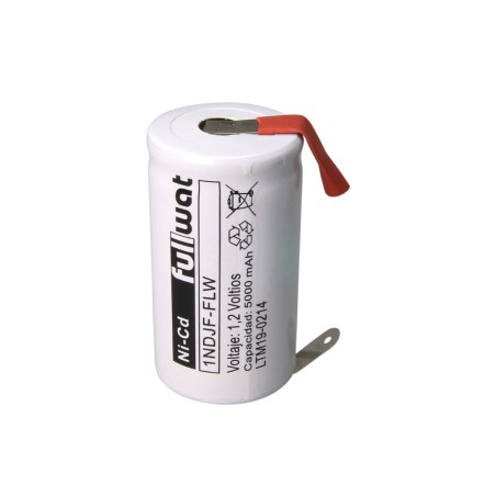 FULLWAT - 1NDJF-FLW. Ni-Cd cylindrical rechargeable battery. D model . 1,2Vdc / 5Ah