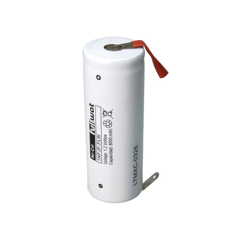 FULLWAT - 1NFJF-FLW. Ni-Cd cylindrical rechargeable battery. F model . 1,2Vdc / 8Ah