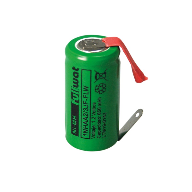 FULLWAT - 1NHAA2/3JF-FLW. Ni-MH cylindrical rechargeable battery. 2/3AA model . 1,2Vdc / 0,650Ah