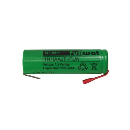 FULLWAT - 1NHAAJF-FLW. Ni-MH cylindrical rechargeable battery. AA model . 1,2Vdc / 2,200Ah